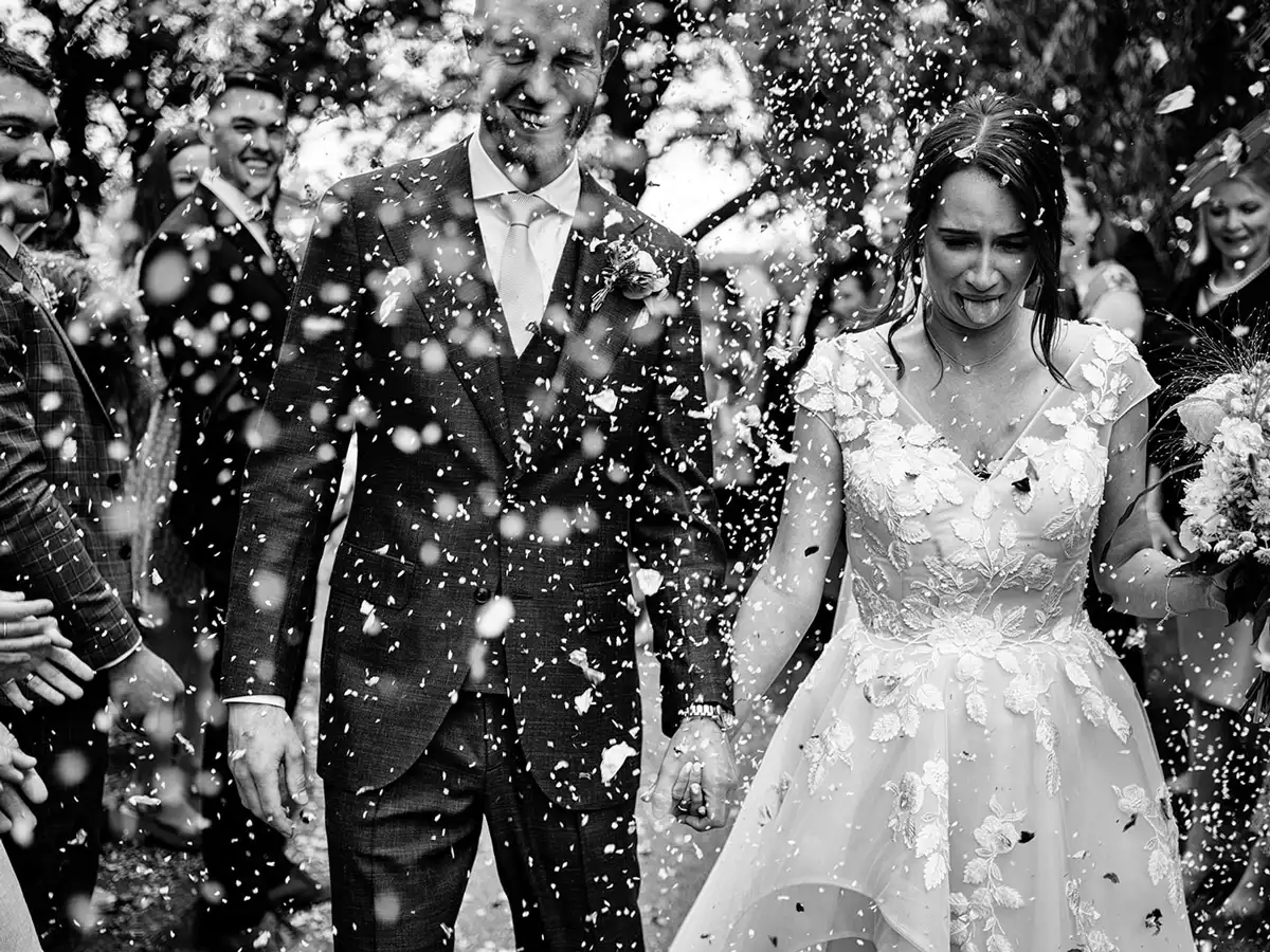 Two children amid the wedding crowd — Gary Phillip documentary wedding photography