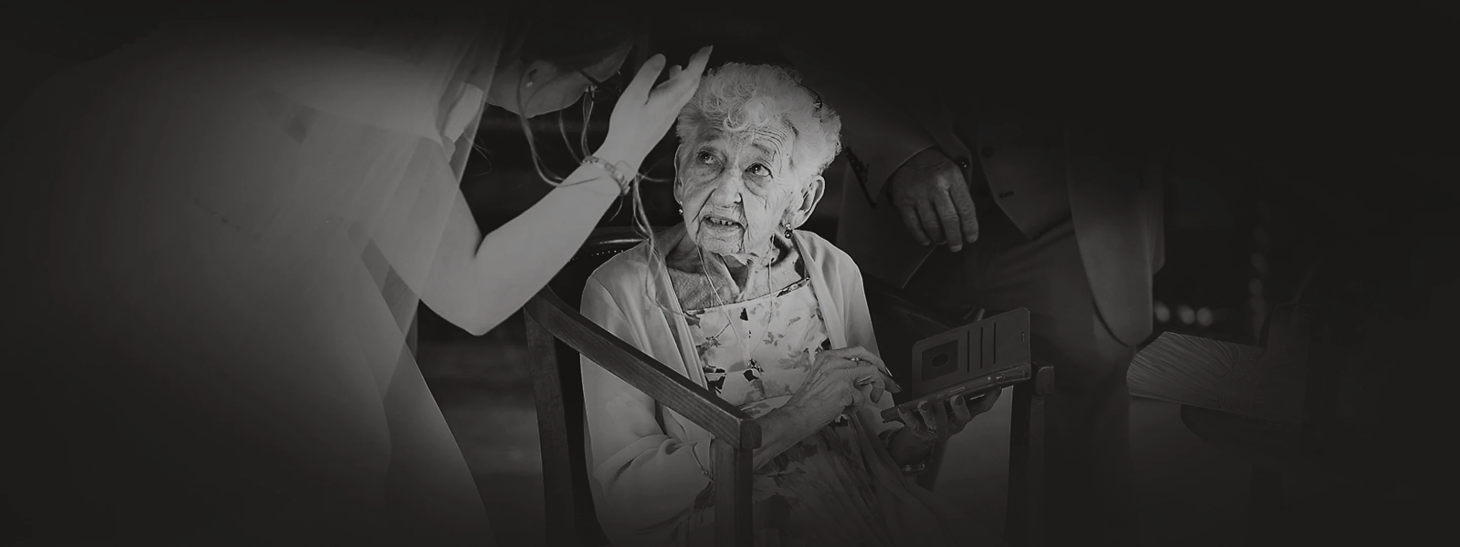 Holly's grandmother at her wedding — a moment captured by Gary Phillip, documentary wedding photographer Nottingham