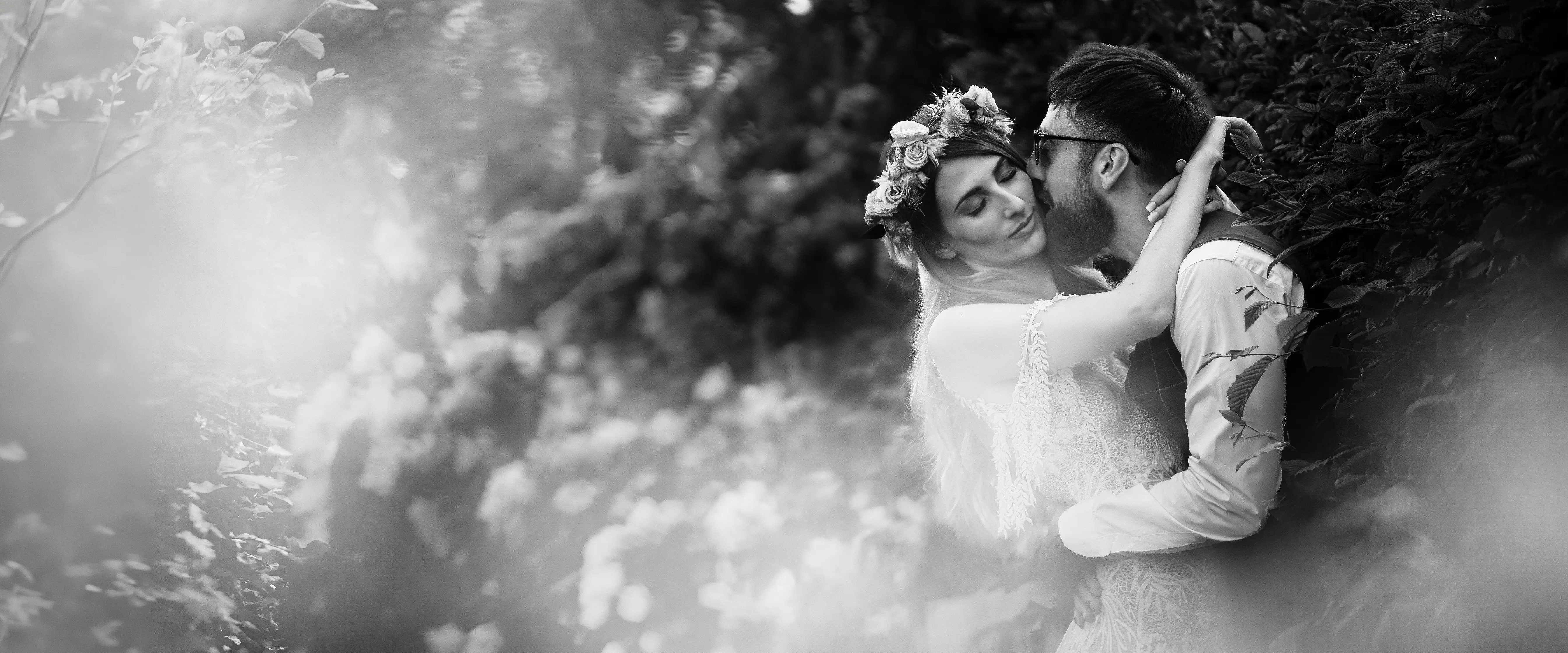Laura and Gavin portrait at The Walled Garden at Beeston Fields, Nottingham
